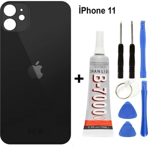 Senal Store iPhone Uyumlu 11 Arka Cam Batarya Pil Kapağı + Yapıştırıcı + Tamir Set - Siyah
