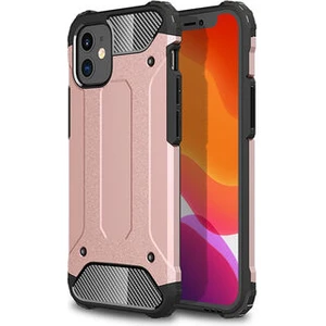 Techno Guru iPhone 12 Mini Tam Koruma Sağlayan Çift Katmanlı Crash Premium Sert Silikon Kılıf