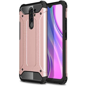 Techno Guru Redmi 9 Tam Koruma Sağlayan Çift Katmanlı Crash Premium Sert Silikon Kılıf