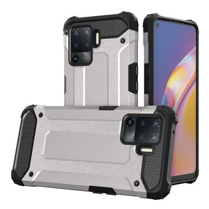 Techno Guru Oppo Reno 5 Lite Tam Koruma Sağlayan Çift Katmanlı Crash Premium Sert Silikon Kılıf