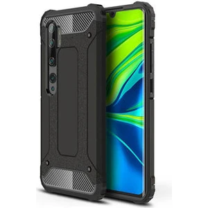 Techno Guru Xiaomi Mi Note 10 Tam Koruma Sağlayan Çift Katmanlı Crash Premium Sert Silikon Kılıf