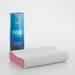 FOM Flex Tam Ortopedik Visco Konforlu Uyku Yastık, Ortopedik, 60 X 40 X 14/11, Pembe