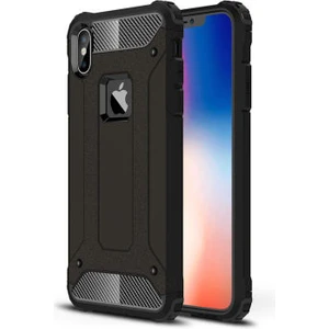 iPhone Xs Max Tam Koruma Sağlayan Çift Katmanlı Crash Premium Sert Silikon Kılıf