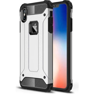 iPhone Xs Max Tam Koruma Sağlayan Çift Katmanlı Crash Premium Sert Silikon Kılıf