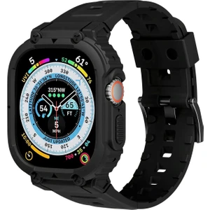 Apple Watch Uyumlu Ultra 2 Se 44 45 mm Uyumlu Kordon Ultra Korumalı Armor Zırh Silikon Kordon