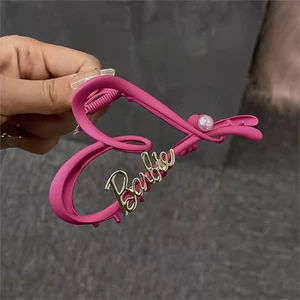 Büyük Boy Kalp Metal Mandal Toka Pembe