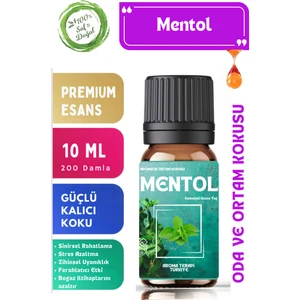 Aroma Terapi TR Mentol Saf Esansiyel Yağ  Oda ve Ortam Kokusu  Aromatik Uçucu Yağ 10 ml