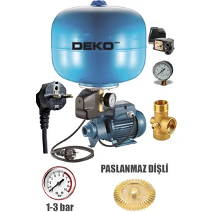 Deko Turkey Paslanmaz Çelik 24LT Tank Santrifüj Otomatik Hidrofor Pompa Paket Hidrofor 2 Kat 2 Daire