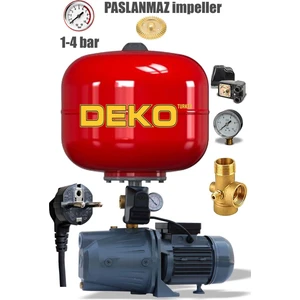 Deko Turkey Otomatik Sistem Paket Hidrofor 4 Kat 4 Daire Italyan Küre Paslanmaz Tanklı Jet Hidrofor Pompa Set
