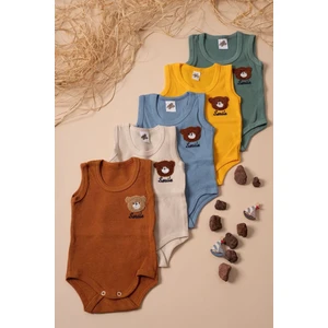 Maysa Mağazacılık 5li Bebek Atlet Body Renkli Smile Desenli Zıbın