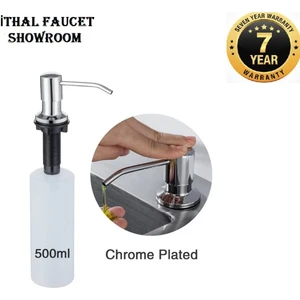 Ankastre Sıvı Sabunluk Krom Mutfak Eviye ve Banyo Lavabo Uyumlu Ithal 7 Yıl Garantili 500ML