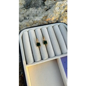 Queen Accessory Vıp Yeşil Taş Küpe