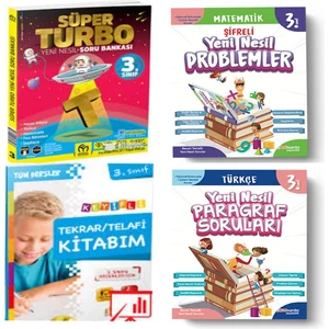 Model Eğitim Yayıncılık 3. Sınıf Süper Turbo Soru Bankası + Yeni Nesil Paragraf + Matematik Soruları ve Tekrar Telafi Kitabım