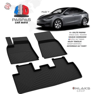 RK Carshop Tesla Model Y Ferrous 4d Havuzlu Kauçuk Paspas 2020 ve Üstü