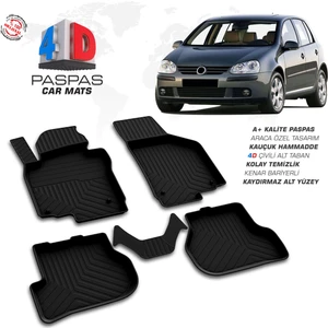 RK Carshop Volkswagen Golf 5 Ferrous 4d Havuzlu Kauçuk Paspas 2003 2008