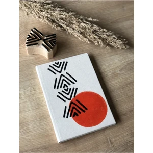Hayat Ağacı Atölyesi Etnik Desenli El Baskısı Çizgisiz Kanvas Defter / Planlayıcı No:4