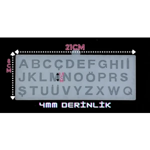 Aj Resincraft Epoksi Silikon Kalıp / Mini Boy Alfabe Kalıbı / Türkçe Alfabe Kalıbı / Silikon Harf Kalıbı