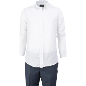 Erkek Gömlek %100 Premium Pamuk Kumaş Uzun Kollu Tam Kalıp Slim Fit Yakası Düğmeli