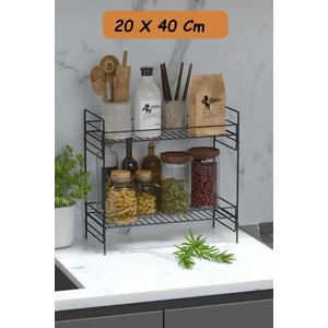 2 Katlı Mutfak Rafı Banyo Dolabı Çok Amaçlı Düzenleyici Baharatlık Masa Üstü Tezgah Raf Organizer