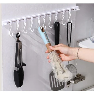 Hareketli 10 Kancalı Kendinden Yapışkanlı Askı 40CM