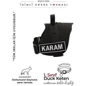 MgTasma Kişiye Özel, Isimli K9 Köpek Tasması, Göğüs Tasması Siyah