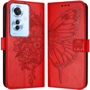 PLZ Shop Oppo Reno 11F 5g Global Için Kabartmalı Pu Kılıf (Yurt Dışından)