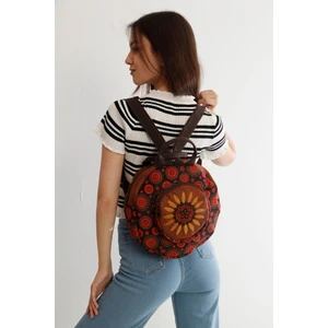 Street Bag Fargin Etnik Otantik Bohemian Tarz Yuvarlak Sırt Çantası