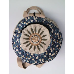 Street Bag Fargin Etnik Desenli Yuvarlak Sırt Çantası Nakışlı Otantik Bohemian Tarz