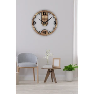 Landi Work Ahşap Sessiz Duvar Saati, Modern Duvar Saati, Oturma Odası Duvar Saati, Mutfak Duvar Saati, Ahşap Mdf Duvar Saati, 42CM-50CM-60CM