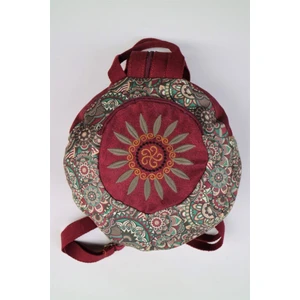 Street Bag Fargin Etnik Desenli Yuvarlak Sırt Çantası Nakışlı Otantik Bohemian Tarz