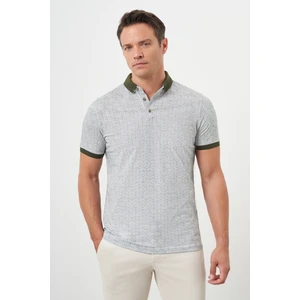 Erkek Haki Trend Compact Rotasyon Baskı Pike Polo Yaka T-Shirt