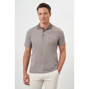 Erkek Bej Trend Cepli Polo Yaka T-Shirt