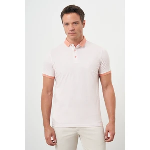 Erkek Pembe Trend Compact Rotasyon Baskı Pike Polo Yaka T-Shirt
