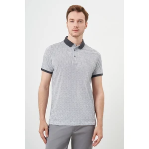 Erkek Antrasit Trend Compact Rotasyon Baskı Pike Polo Yaka T-Shirt