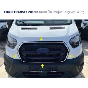 Fams Otomotiv  Ford Transit Krom Ön Panjur Çerçevesi 4 Parça 2019 Paslanmaz Çelik