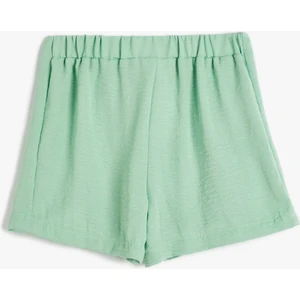 Şort Pileli Diz Üstü Beli Lastikli