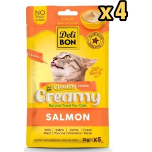 Creamy Somonlu Kedi Ödül Maması 15 gr 5li x 4 Adet
