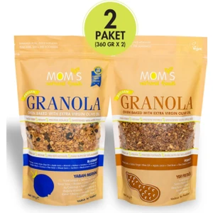 Mom's Natural Foods 2'li Granola - Yaban Mersini 360 G - Yer Fıstığı 360 G