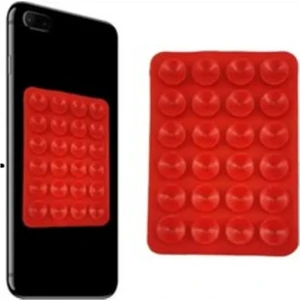 Silikon Vakumlu Telefon Tutucu, Cep Telefonu Için Silikon Yapışkanlı, Kaymaz Vantuz Telefon Tutucu Kırmızı