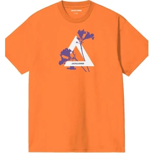 Jack & Jones Jcofloral Trıangle Tee Ss Crew Neck Fst 12259903 Turuncu