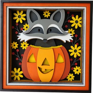 Dark Flamingo El Yapımı Üç Boyutlu Rakun Temalı Çocuk Odası Ahşap Biblo