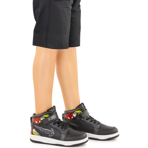 Kiko Kids Tesan Cırtlı Günlük Erkek Çocuk Spor Ayakkabı Siyah - Siyah