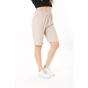 Era Lisa Duble Paça Keten Büyük Beden Şort
