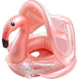 3+ Yaş Gölgelikli Oturaklı Flamingo Bebek Simidi 1-6 Yaş Turuncu