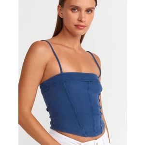 20794 Askılı Crop Top-Indigo