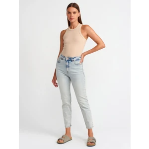 71461 Kar Yıkama Mom Pantolon-Mavi