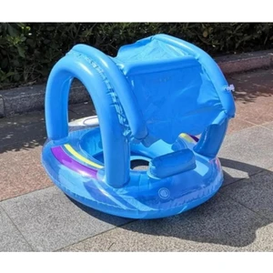 3 - 4 Yaş Gölgelikli Çocuk Şişme Simit Deniz Yatak- 11*72 Çok Renkli