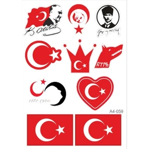 A4 Sticker 059 Tek Paket Çoklu Sticker