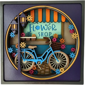 Dark Flamingo El Yapımı Üç Boyutlu Çiçek Dükkanı Ahşap Biblo