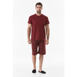 Ekose Desenli V Yaka Pijama Takımı